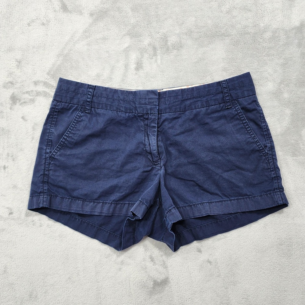 J.Crew Shorts Womens 8 Blue Chino Broken-In 3" Cotton Twill Casual Summer Preppy